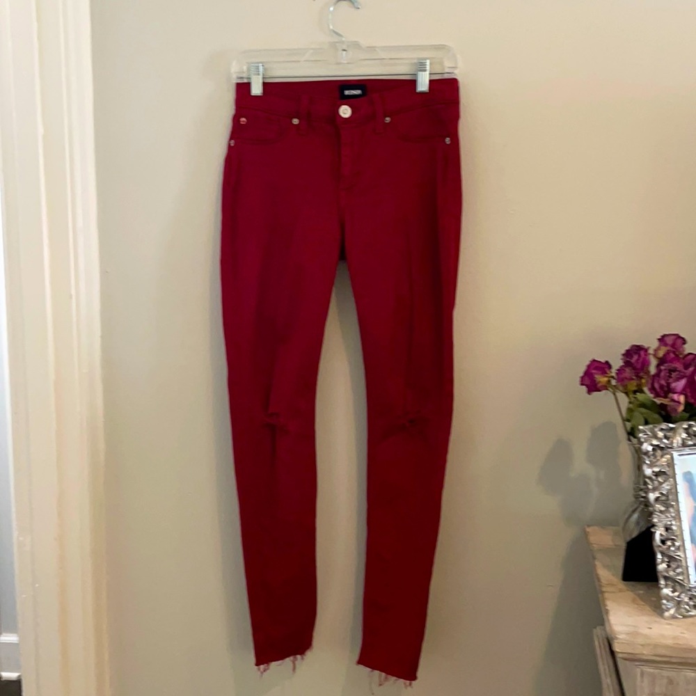 Stretch red Hudson jeans